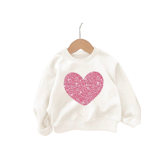 White Heart Crew Neck