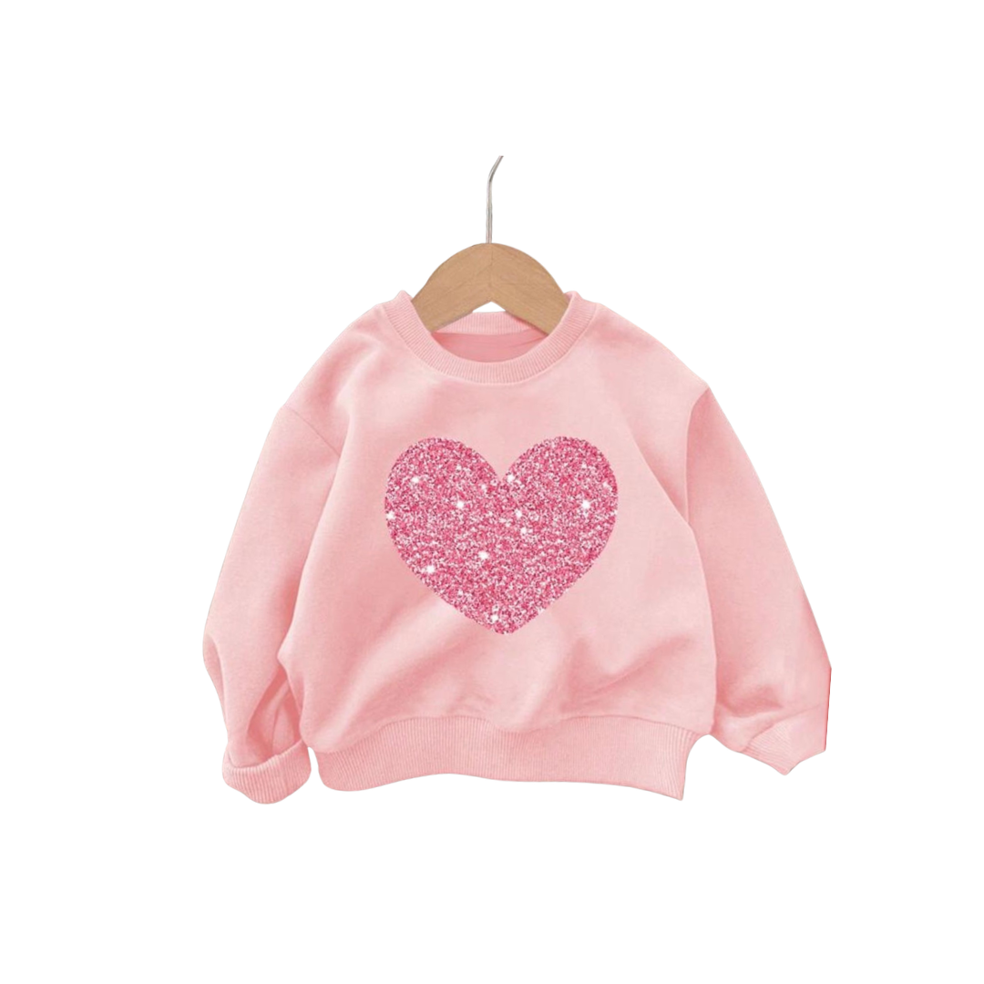 Pink Heart Crew Neck