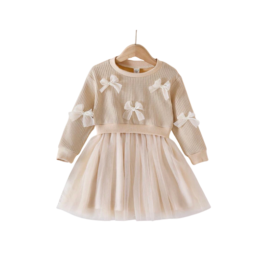 Long Sleeve Bow Dress