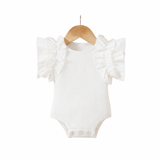 White Ruffle Bodysuit