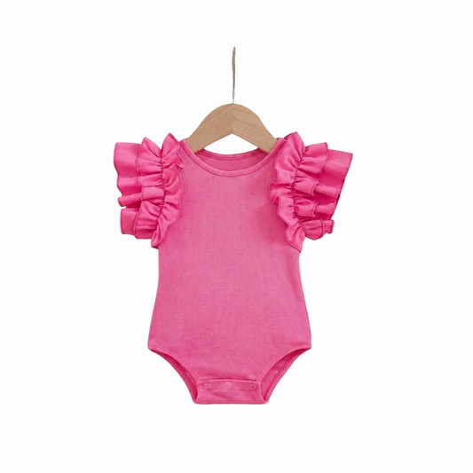 Cerise Pink Ruffle Bodysuit